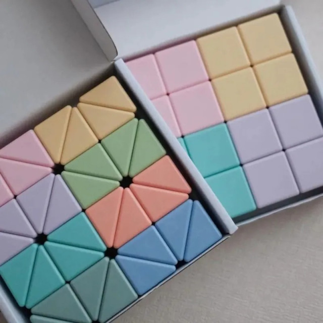 韓國 Bellebaby 磁吸積木(方塊/三角形/圓弧)