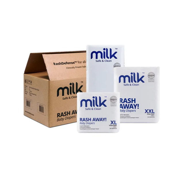 Milk 鎖水芯牛奶尿布 褲型 四入箱購*2