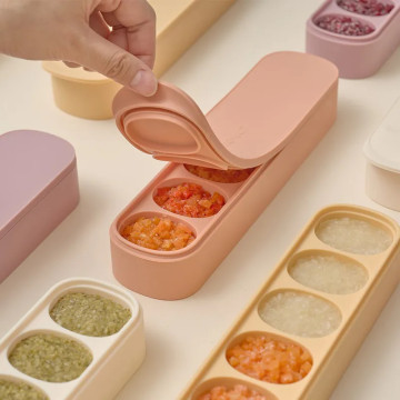 MOYUUM 韓國 雙層密封白金矽膠副食品分裝盒 6格