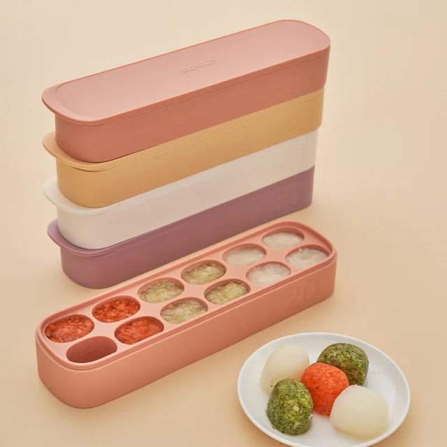 MOYUUM 韓國 雙層密封白金矽膠副食品分裝盒 6格