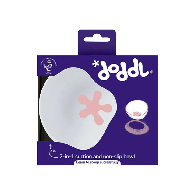 doddl 人體工學碗有引力秒吸餐碗-乾燥玫瑰