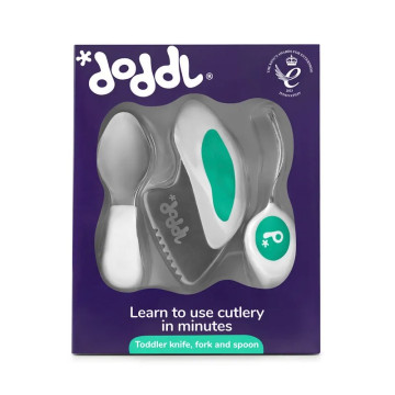 doddl 英國人體工學嬰幼兒學習餐具3件組-湖水綠