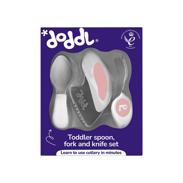 doddl 英國人體工學嬰幼兒學習餐具3件組-乾燥玫瑰