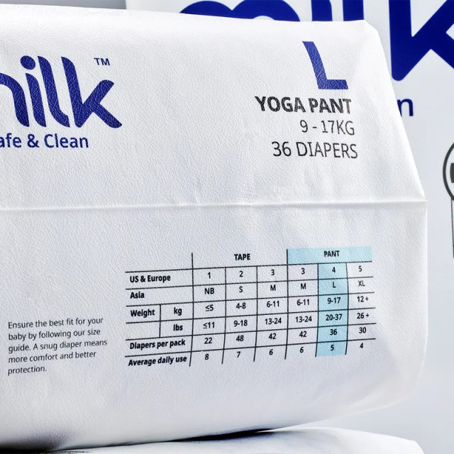 Milk 鎖水芯牛奶尿布 褲型