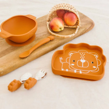 Loulou Lollipop 動物造型 防滑矽膠餐盤