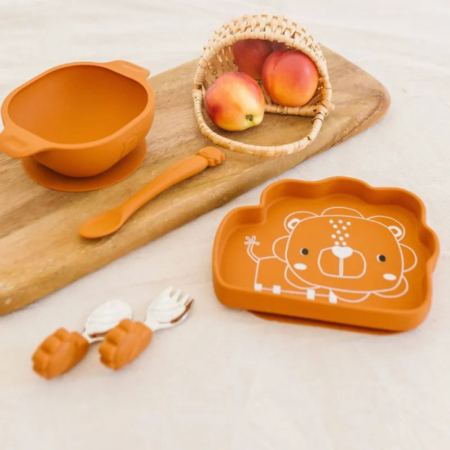 Loulou Lollipop 動物造型 防滑矽膠餐盤