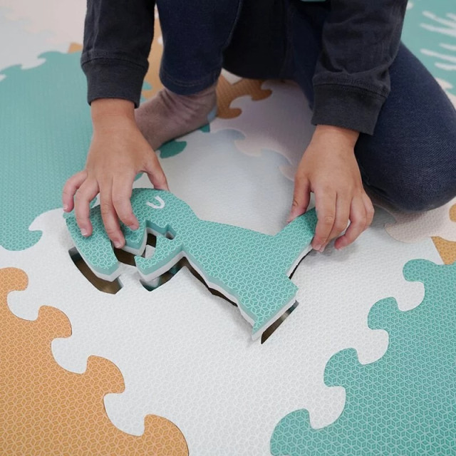 Pato Pato 動物巧拼地墊30*30*2cm 16入組(附提袋)-叢林恐龍