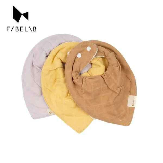 Fabelab 有機棉三角圍兜三入組 (多款可選)