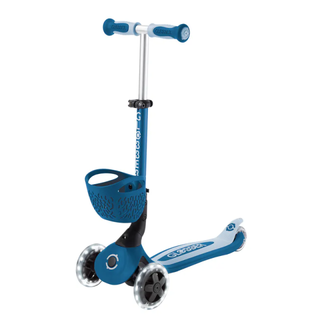 法國GLOBBER GO‧UP 豪華版360度多功能滑板車 (白光發光前輪)