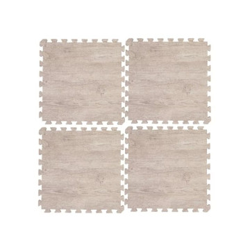 Pato Pato 自然系木紋色地墊 50*50*2cm 淺木紋(4入組)