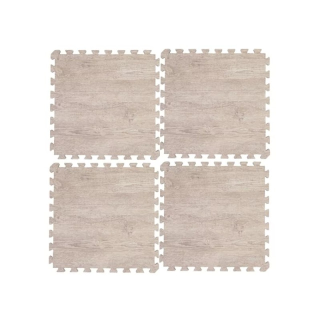 Pato Pato 自然系木紋色地墊 50*50*2cm 淺木紋(4入組)