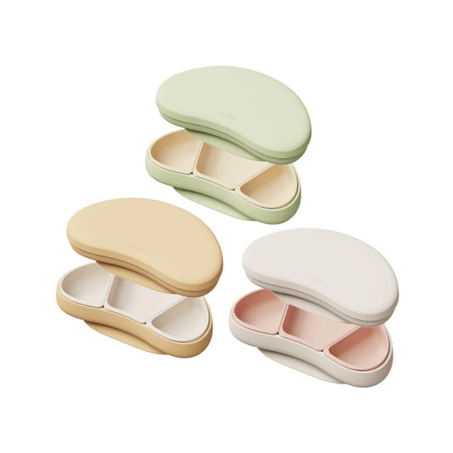 MOYUUM 韓國 白金矽膠吸盤式組合餐盤組-可頌系列