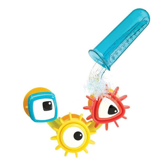 Yookidoo 以色列 洗澡戲水玩具-捉迷藏疊杯齒輪試管組