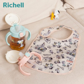 Richell 利其爾 史努比二階段水杯圍兜禮盒組