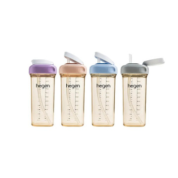 Hegen 輕飲時光PPSU方圓型寬口吸管杯 330ml