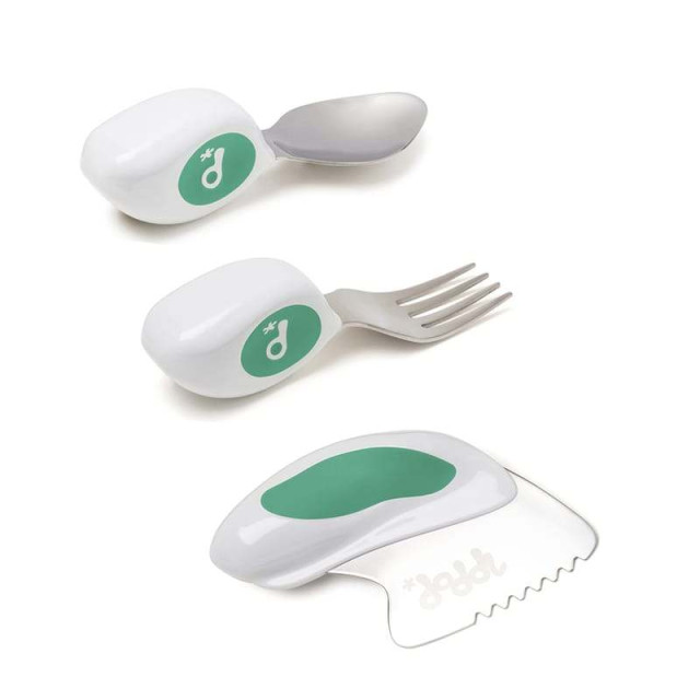 doddl 英國人體工學嬰幼兒學習餐具3件組-湖水綠