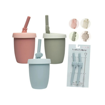 Loulou Lollipop 動物造型 兒童矽膠吸管杯