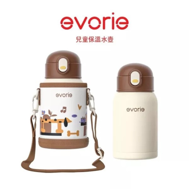 evorie 兒童保溫杯 316不鏽鋼保溫瓶含背帶500ml