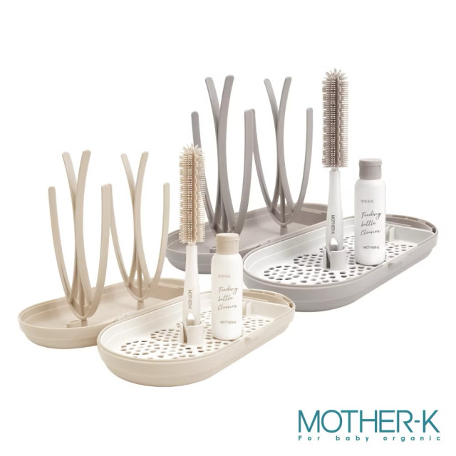 MOTHER-K 攜帶式奶瓶晾乾架-【贈】K-MOM小淘氣拋棄式餐桌墊20入/盒