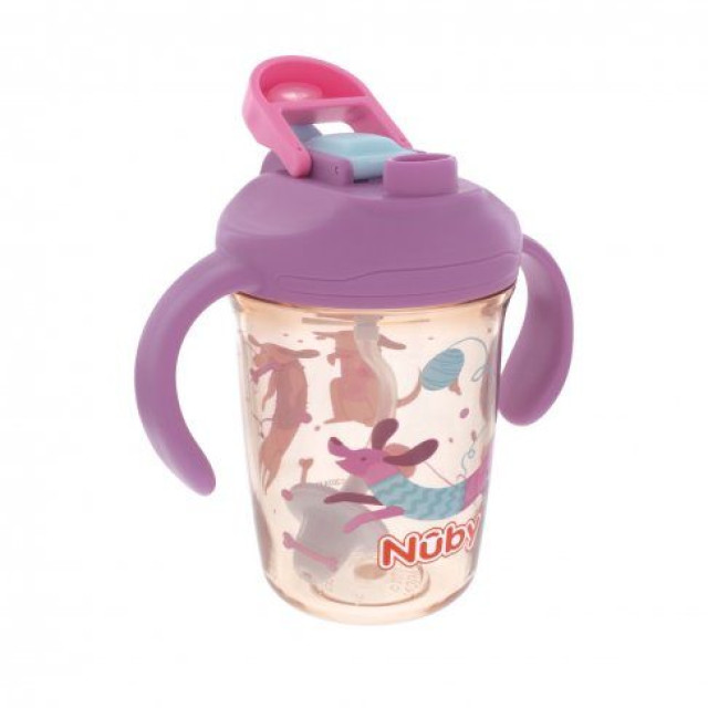 Nuby 雙飲學習杯(240ml/滾珠吸管/直飲)
