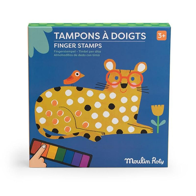 Moulin Roty 手指印泥畫-斑紋動物