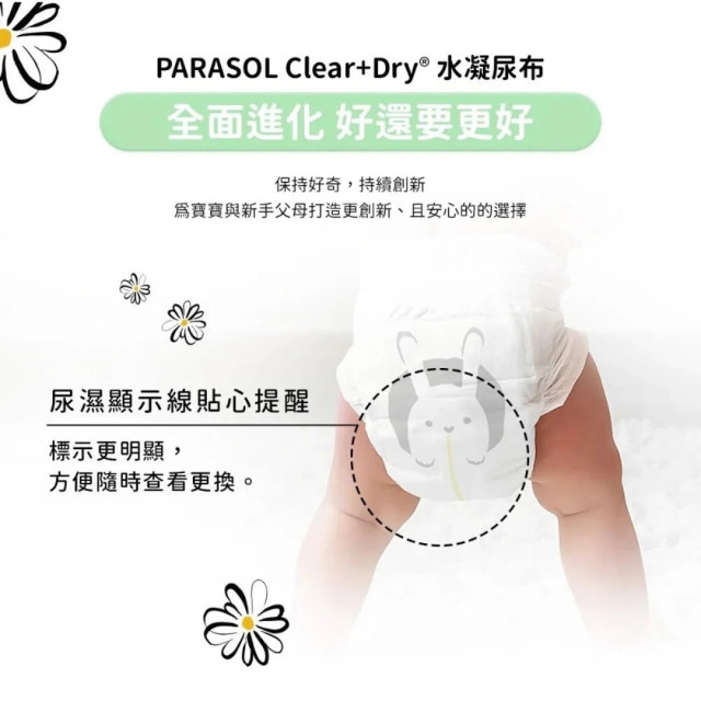 PARASOL Clear+Dry™ 新科技水凝尿布-黏貼(多款)