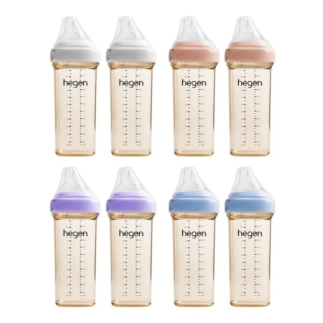 Hegen 金色奇蹟PPSU多功能方圓型寬口奶瓶 11oz/330ml (雙瓶組)