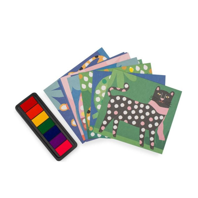 Moulin Roty 手指印泥畫-斑紋動物