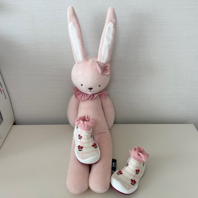 Ggomoosin 學步襪鞋 - 捲邊紅花