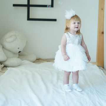 Ggomoosin 學步襪鞋 - 雪紡白蕾絲