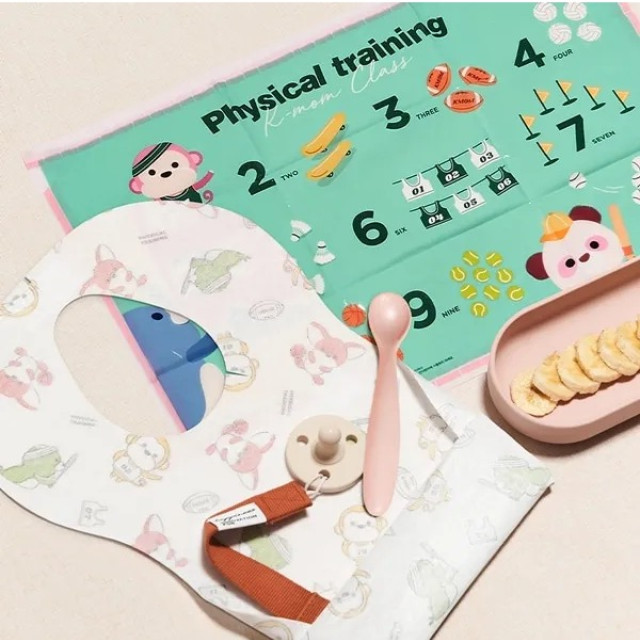 MOTHER-K K-MOM小淘氣拋棄式餐桌墊圍兜雙享組(20入)