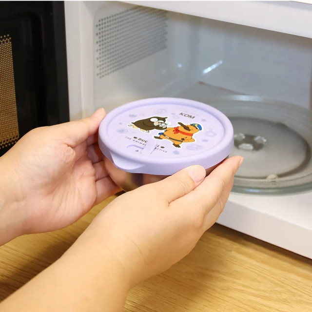 KOMx達克比 雙層不鏽鋼矽膠密封兒童碗｜附彩色304圓匙