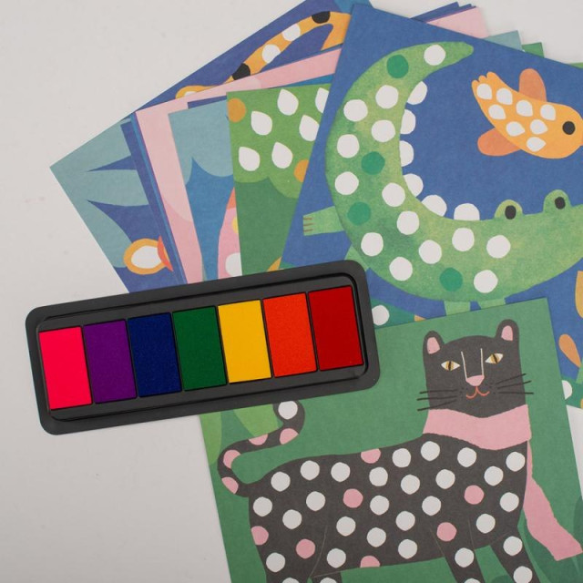 Moulin Roty 手指印泥畫-斑紋動物