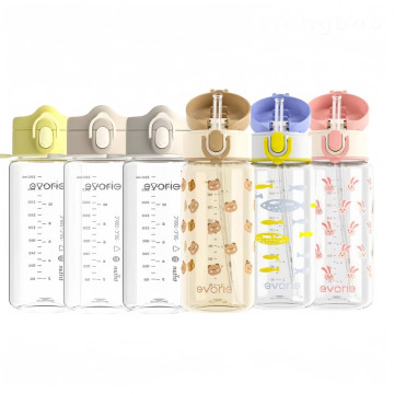 evorie Tritan 兒童水壺 直飲、吸管可隨意切换380ml 