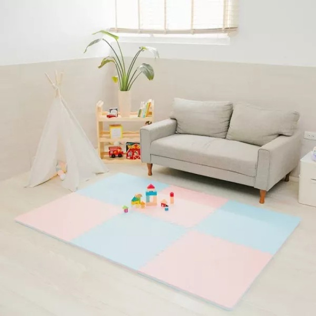 Pato Pato 馬卡龍雙色巧拼地墊60*60*2cm(12入/箱)