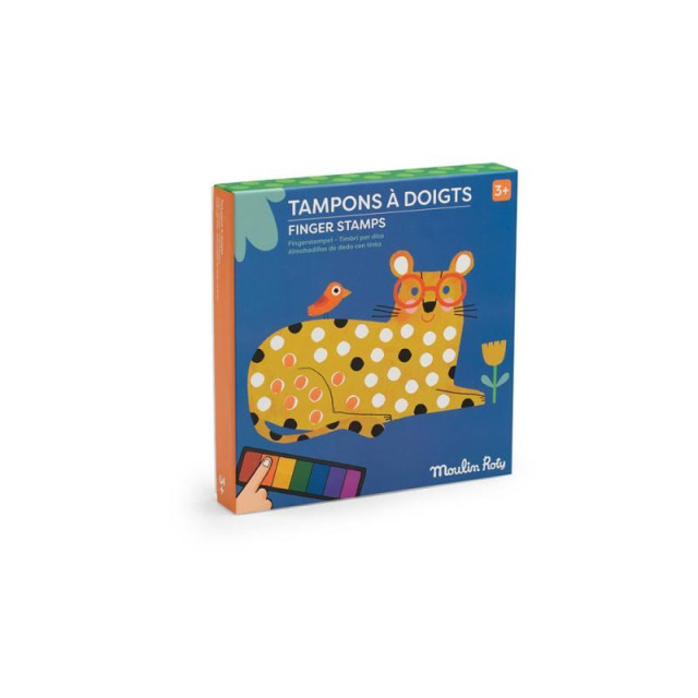 Moulin Roty 手指印泥畫-斑紋動物