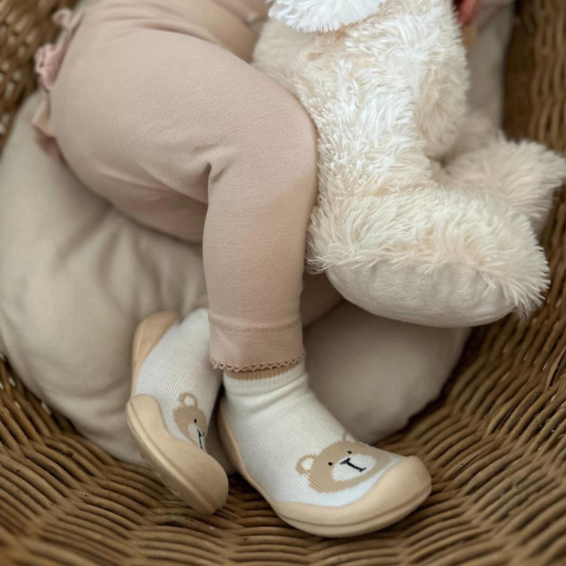 Ggomoosin 學步襪鞋 - 奶茶熊仔
