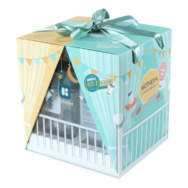 MOTHER-K 拋棄式奶瓶禮盒 贈【LALAPOPO 大馬士革玫瑰絲柔濕紙巾20抽*4】