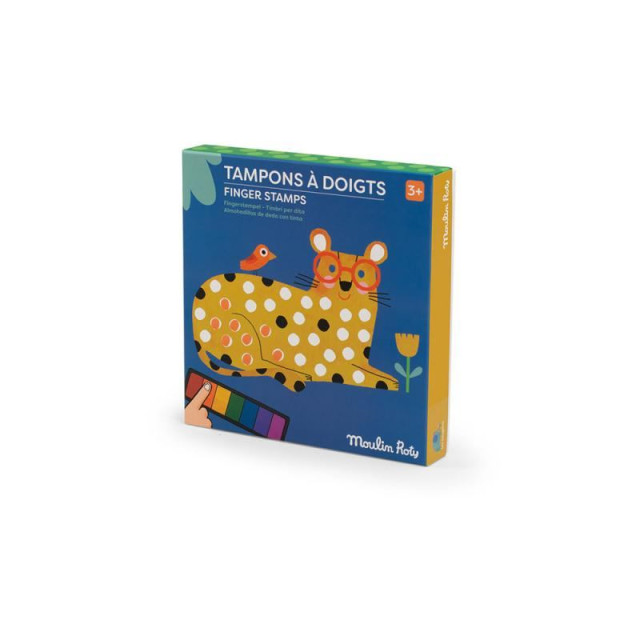 Moulin Roty 手指印泥畫-斑紋動物