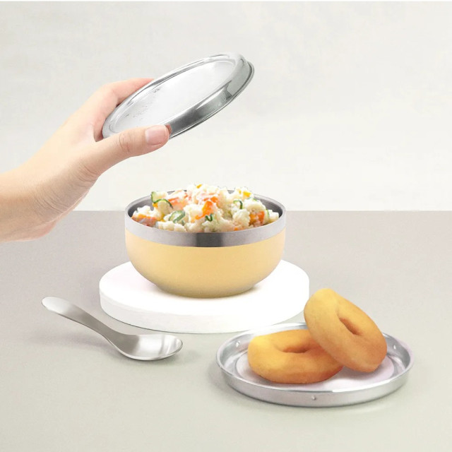 KOM 316不鏽鋼磨砂兒童隔熱碗-夢想系列