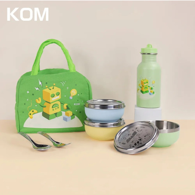 KOM 316不鏽鋼磨砂兒童隔熱碗-夢想系列