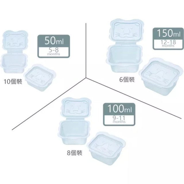 Richell 利其爾 卡通型離乳食物分裝盒(50ml/100ml/150ml)