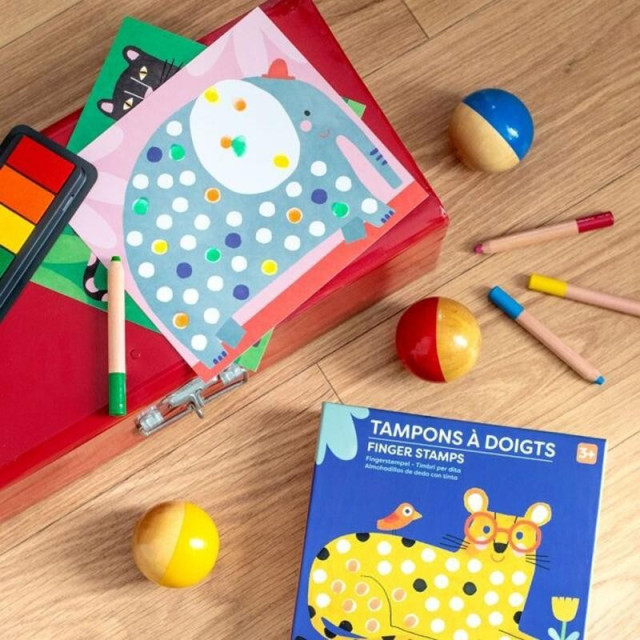 Moulin Roty 手指印泥畫-斑紋動物