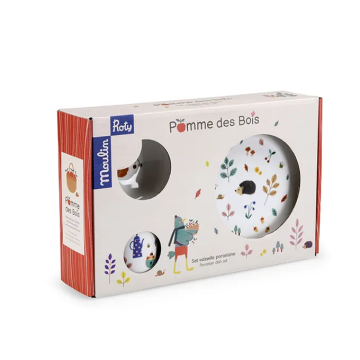 Moulin Roty 陶瓷餐具3件組-森林裡的蘋果