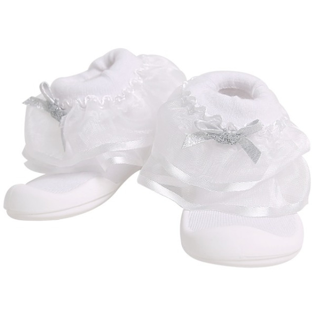 Ggomoosin 學步襪鞋 - 雪紡白蕾絲