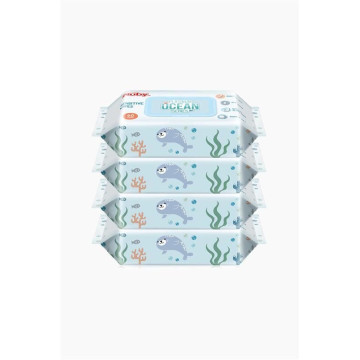 Nuby 海洋系列極厚柔濕巾(60抽/4包)