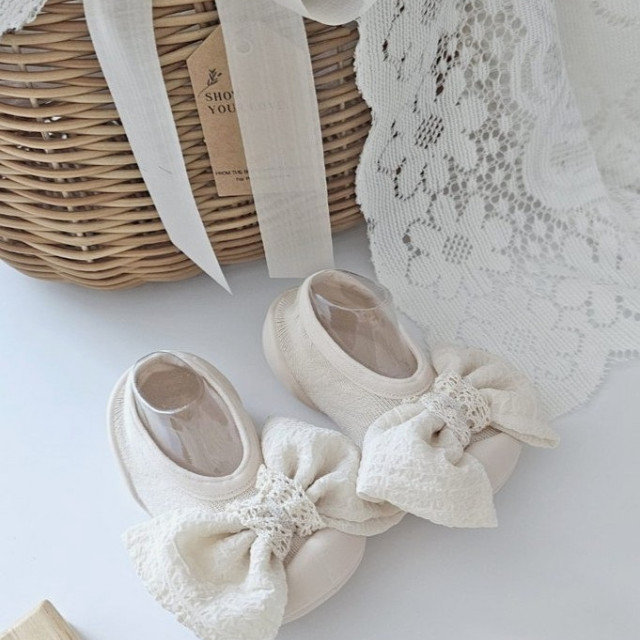 Ggomoosin 學步襪鞋 - 香草蝴蝶結 (短版)