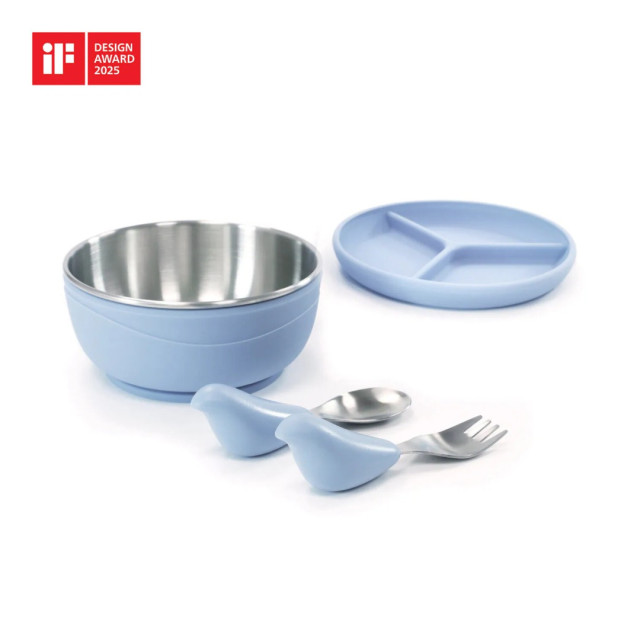 CYDterra PICABOO 不銹鋼學習餐具組 (吸盤碗+湯叉組)
