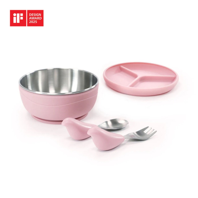 CYDterra PICABOO 不銹鋼學習餐具組 (吸盤碗+湯叉組)