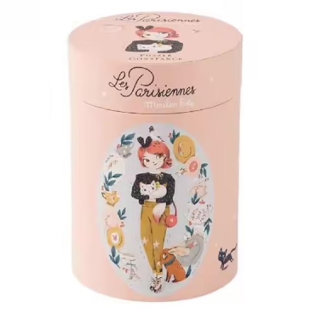 Moulin Roty 浪漫女孩圓筒禮盒拼圖(65片)
